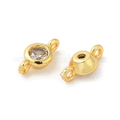 Crémaillère placage laiton pavé clair zircone cubique connecteur breloques&nbsp;LS-KK-G477-02G