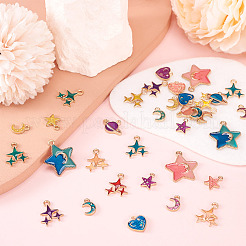 48pcs 24 styles de pendentifs en émail en alliage&nbsp;ENAM-TA0003-16