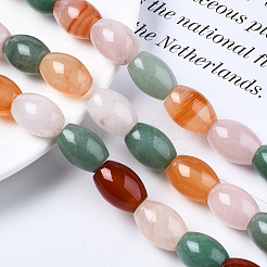 Fili di perle di avventurina verde naturale e quarzo rosa e agata rossa&nbsp;G-S364-093
