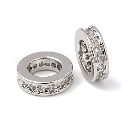Messing Micro Pave klare Zirkonia europäische Perlen&nbsp;KK-A279-17P