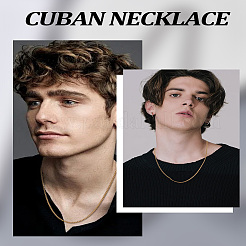 2 collier chaîne punk en acier inoxydable pour hommes&nbsp;NJEW-LP0001-15G