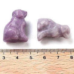 Natürlicher Lepidolith/lila Glimmerstein geschnitzte Hundefiguren&nbsp;DJEW-L023-A08