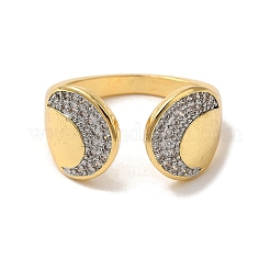 Anillos de puño de circonita cúbica transparente con micro pavé de latón chapado en estante para mujer&nbsp;RJEW-G325-13F-GP