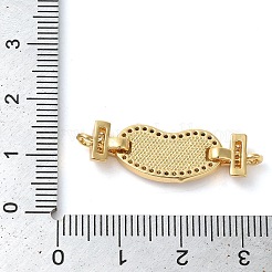 Placage en rack laiton micro pavé clair zircone cubique coeur connecteur breloques&nbsp;KK-K385-99G-03