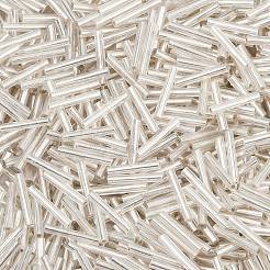 Plata forrado canutillos de cristal transparente&nbsp;SEED-R028-2x15-B02