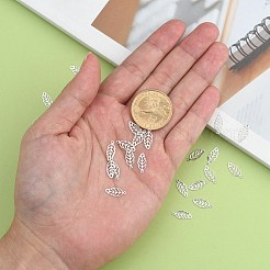 Anlaufgeschützte Charm-Anhänger aus Edelstahl 201 mit Blattmotiv&nbsp;STAS-R075-12