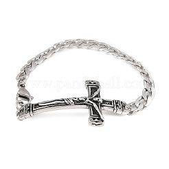 Bracciali a catena cubana in acciaio inossidabile&nbsp;BJEW-D379-05ASP