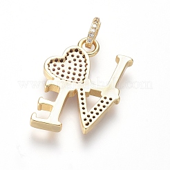 Pendenti in zirconi cubici in micro pavè di ottone per San Valentino&nbsp;ZIRC-I032-42G