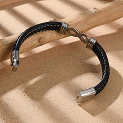 1 bracelet en cuir microfibre tressé pour homme&nbsp;BJEW-DJ0001-11