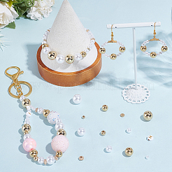 DIY-Sets mit runden ABS-Kunststoff-Imitationsperlen und CCB-Kunststoffperlen&nbsp;DIY-PA0001-09