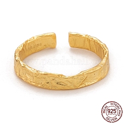 925 anelli da polso in argento sterling, anelli aperti, texture, oro, misura degli stati uniti 6 (16.5mm)