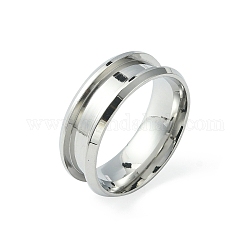201 кольцо из нержавеющей стали с рифлением для пальцев, кольцевой сердечник, для изготовления инкрустации, цвет нержавеющей стали, Размер 9, 8 мм, внутренний диаметр: 19 мм