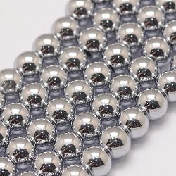 Класс а-магнитных синтетических гематитовых шариков, круглые, 10 мм, отверстие : 1.8 мм, около 41 шт / нитка, 16 дюйм