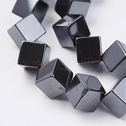 Non-magnetic Synthetic Hematite Beads Strands, Diagonal Cube Beads, 8.5x8.5x8.5mm, Hole: 1mm, about 34pcs/strand, 15.74 inch