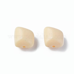 Opaque Acrylic Beads, Polygon, PeachPuff, 17.5x15.5x11mm, Hole: 2mm, about 230pcs/500g