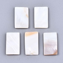 Natural Freshwater Shell Cabochons, Rectangle, Seashell Color, 20x11.5x2mm