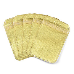 Bolsas translúcidas de plástico con cierre de cremallera, bolsas de embalaje resellables, Rectángulo, oro, 13x8.5x0.03 cm