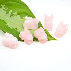 Décorations d'affichage de figurines de lapin en quartz rose naturel, ornements en pierre d'énergie, 16x30x20mm