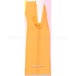 Accesorios de ropa de nylon, juegos de componentes con cremallera, cremallera de nylon y tirador de cremallera de aleación, naranja, 90~96x27x1mm