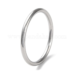 304 anello da dito semplice a fascia semplice in acciaio inossidabile per donna uomo, colore acciaio inossidabile, 1.7mm, diametro interno: formato degli stati uniti 8 1/4 (18.3 mm)