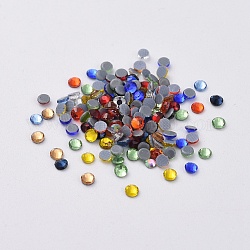 Hotfix rhinestone, vidrio de rhinestone plana espalda cabujones, semicírculo, color mezclado, ss8, 2.3~2.4x1mm, aproximamente 1440 unidades / bolsa