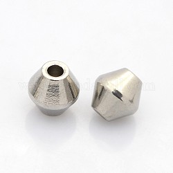 Bicone 201 bolas de acero inoxidable, color acero inoxidable, 8x8mm, agujero: 3 mm