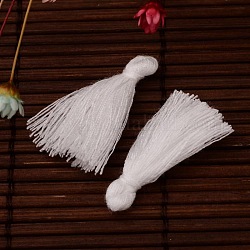 Cotton Thread Tassels Pendant Decorations, White, 25~31x5mm, about 39~47pcs/bag