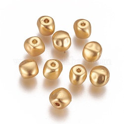 Perles en laiton, Plaqué longue durée, ovale, couleur or mat, 7x5.5x5.5mm, Trou: 1mm