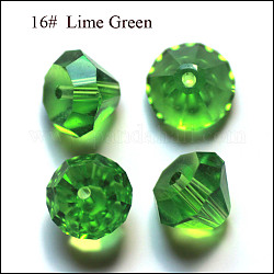 Perles d'imitation cristal autrichien, grade AAA, facette, diamant, lime green, 7x5mm, Trou: 0.9~1mm