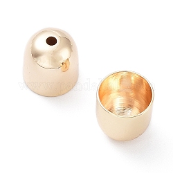 Brass Cord Ends, End Caps, Column, Real 18K Gold Plated, 10x9.5mm, Hole: 1.8mm, Inner Diameter: 8.5mm