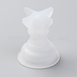 Molde de silicona de ajedrez, juegos familiares moldes de fundición de resina epoxi, para niños diy juego de mesa para adultos, empeñar, blanco, 34x29mm, diámetro interior: 20 mm