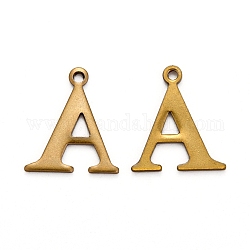 304 charms alfabeto de acero inoxidable, Bronce antiguo, letter.a, 12x10.5x1mm, agujero: 1 mm
