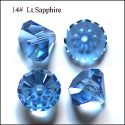 Perles d'imitation cristal autrichien, grade AAA, facette, diamant, lumière bleu ciel, 6x4mm, Trou: 0.7~0.9mm