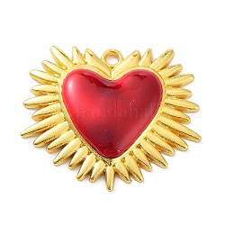 Подвески из эмали и сплава, золотые, шарма сердца, золотые, 29x33x5 мм, отверстие : 2 мм