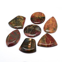 Натуральная полихромная яшма/камень Пикассо/подвески из яшмы Пикассо, разнообразные, 30~61x22~52x5~7 мм, отверстие : 1.5~2 мм