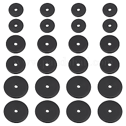 Unicraftale, alrededor de 60 Uds., 3 tamaños, cuentas redondas planas negras, cuentas de disco de acero inoxidable, cuentas espaciadoras rondelle para hacer joyería diy 6/8/10mm