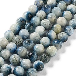 Fili di perline di pietra naturale di ghiacciaio blu ghiaccio, tondo, 10~10.5mm, Foro: 0.8 mm, circa 36~37pcs/filo, 15.35~15.55 pollice (39~39.5 cm)