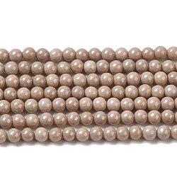 Perlenstränge aus kubischen Zirkonia-Imitationsperlen, Runde, Kamel, 3 mm, Bohrung: 0.7 mm, ca. 114~117 Stk. / Strang, 14.80''~14.96'' (37.6~38 cm)