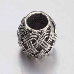 Legierung Tibetische Perlen, Rondell, Antik Silber Farbe, 9.5x9.5 mm, Bohrung: 4.8 mm