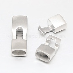 Matte 316 Surgical Stainless Steel Snap Lock Clasps, Stainless Steel Color, 36x12.5x9mm, Hole: 10x6mm