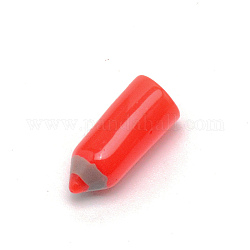 Undurchsichtigen Harzkügelchen, kein Loch, Bleistift, rot, 16x7 mm