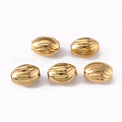 201 Edelstahlwell Perlen, Oval, goldenen und Edelstahl Farbe, 8x6 mm, Bohrung: 1.8 mm