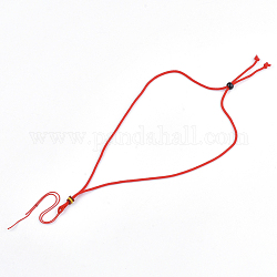 Fabricación de collar de cuerda de nylon, con abalorios de vidrio, rojo, 25.9 pulgada ~ 26.3 pulgadas (66~67 cm), 2 mm