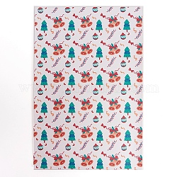 Christmas Theme Printed PVC Leather Fabric Sheets, for DIY Bows Earrings Making Crafts, Lavender Blush, 30x20x0.07cm