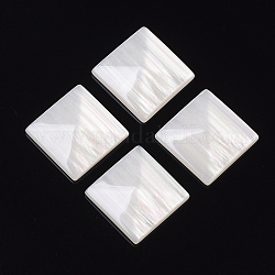Cabuchones de resina, cáscara de imitación, cuadrado, blanco antiguo, 20x20x5mm