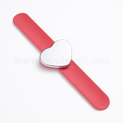 Pulsera de silicona magnética, para sujetar pasadores y clips metálicos, corazón, rojo, 9-1/4 pulgada (23.6 cm), 61mm