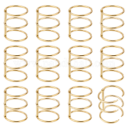 Nbeads 3 Ring Eisen Loseblatt Buchbinder Klappringe, Bindekämme, Kammbindungsstacheln, Licht Gold, 4.25x4.3 cm, Innendurchmesser: 2.9 cm, 12 Stück / Set