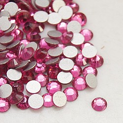 Vidrio de espalda plana Diamante de imitación, Grado A, espalda plateada, facetados, semicírculo, rosa, ss10, 2.7~2.8mm, 1440 unidades / bolsa
