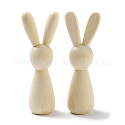 Пасхальные незавершенные украшения из деревянного кролика, для украшения домашнего рабочего стола, старинный белый, 30x24x89 мм