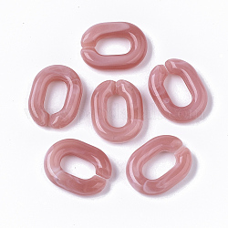 Acrylic Linking Rings, Quick Link Connectors, For Jewelry Chains Making, Imitation Gemstone Style, Oval, Salmon, 19x14.5x4.5mm, Inner Diameter: 10x5.5mm, about 620pcs/500g